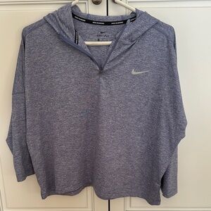 Nike Heathered Blue Dri-Fit Pullover with hood . 1/4 zip. Ladies XL